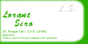 lorant siro business card